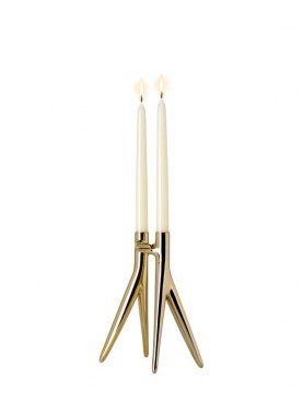 Abbracciaio Gold Candle Stand